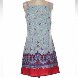 jonathan martin Light Blue Mini Dress with Red & Navy Border